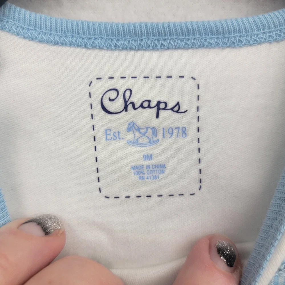Chaps Newborn Collection Baby Boy Sz 9 mo. 2 Piece Overall Outfit NWT nautical